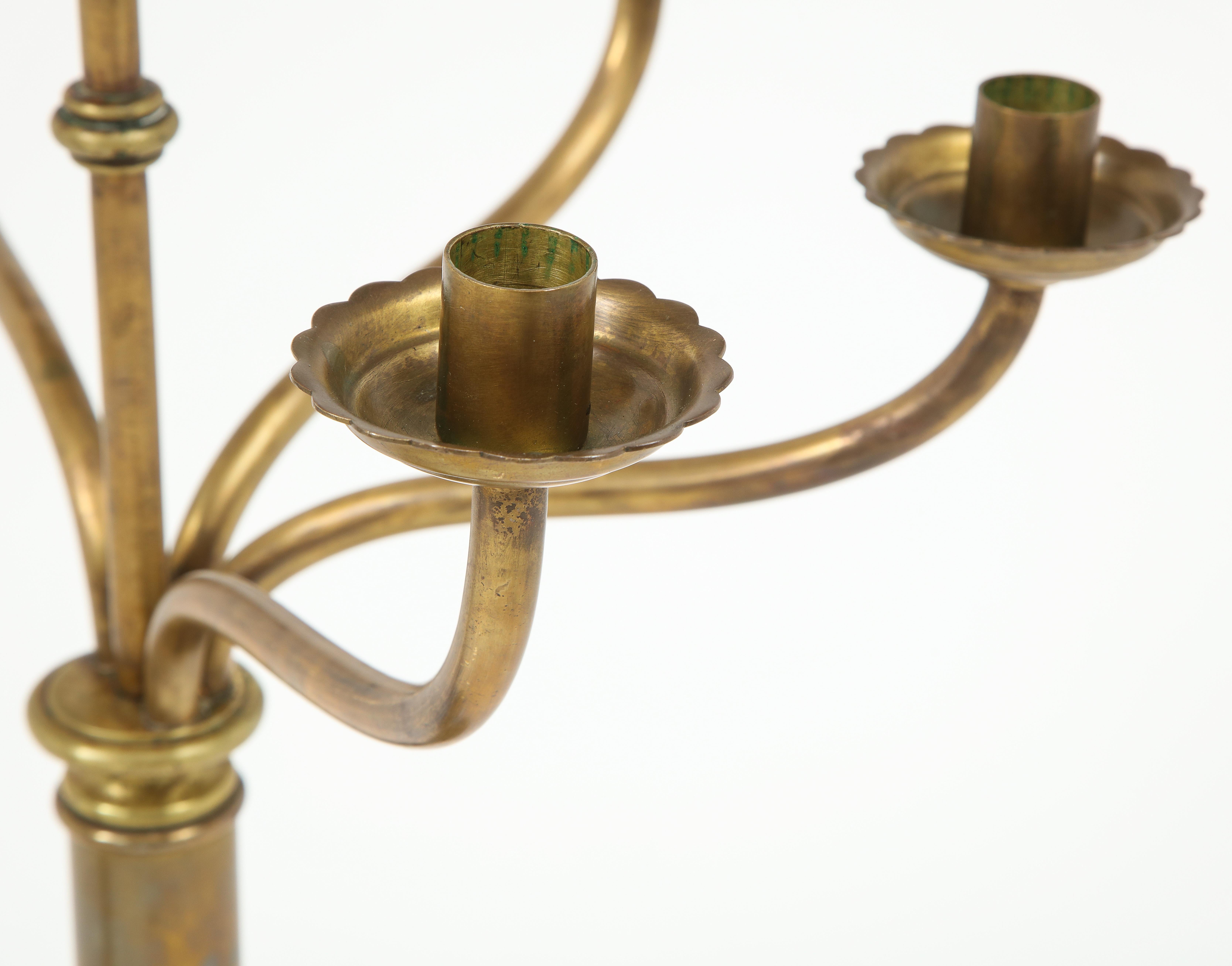 Gorham Solid Brass Antique Candlesticks For Sale 11