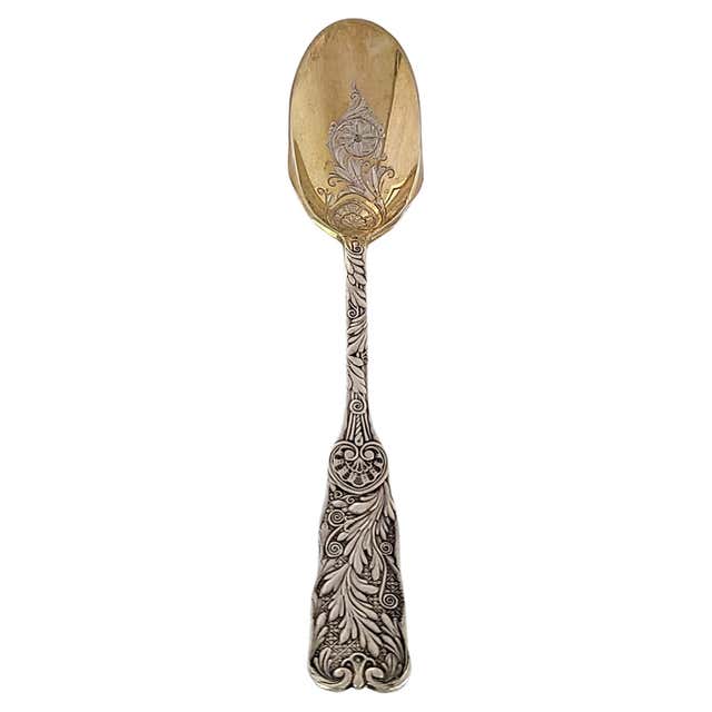 French All Sterling Silver Vermeil Ice Cream Spoons 12pc Rococo at 1stDibs
