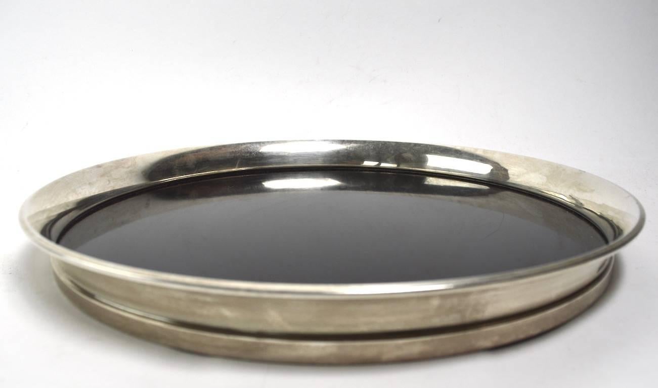 Art Deco Gorham Sterling and Black Laminate Serving Tray