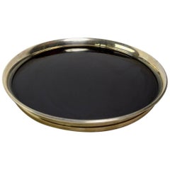 Gorham Sterling and Black Laminate Serving Tray