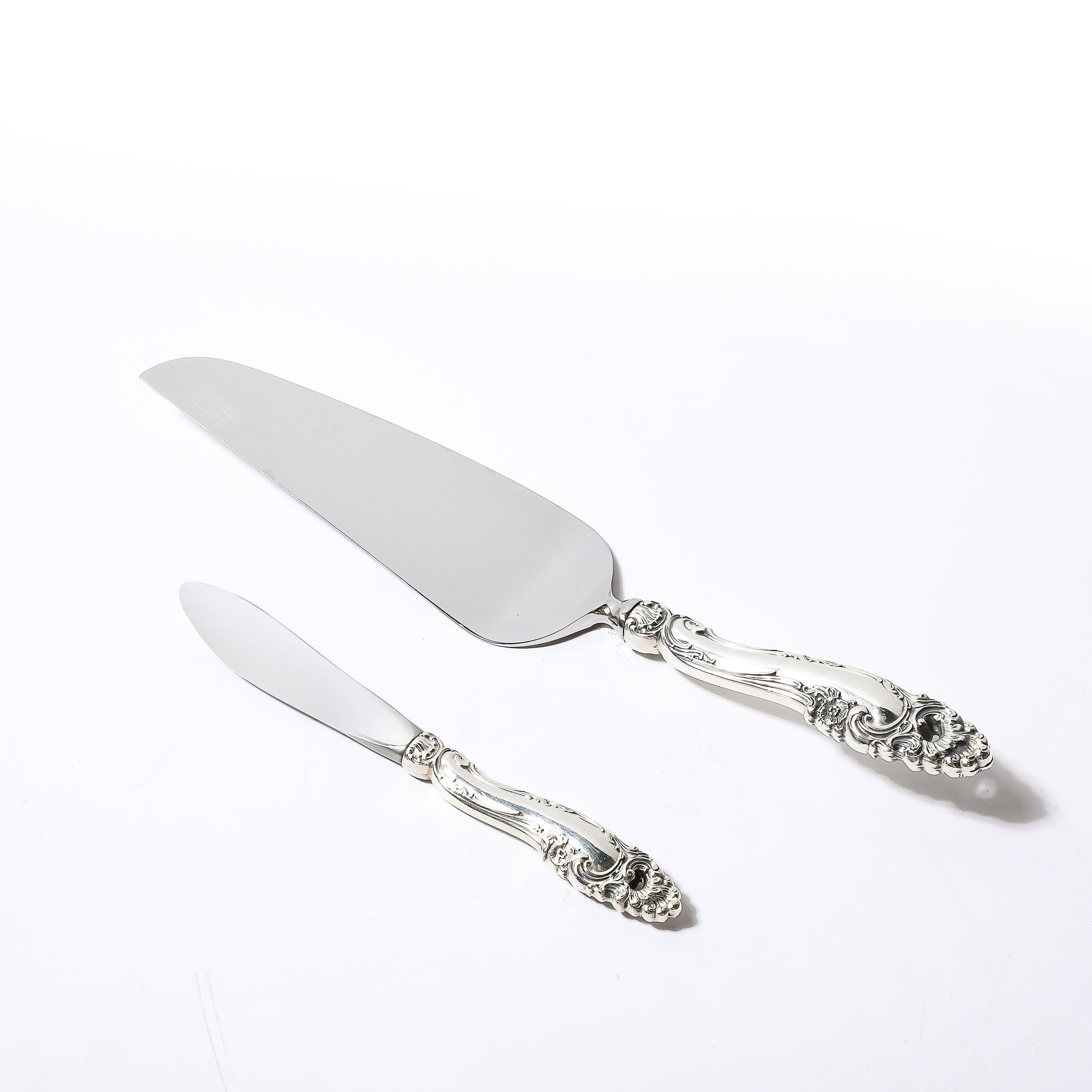 Gorham Sterling Decor Pattern Flatware Service for 12 With Serving Pieces 2