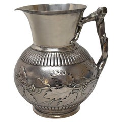 Gorham Sterling Pitcher, Holly and Berry Pattern Holloware