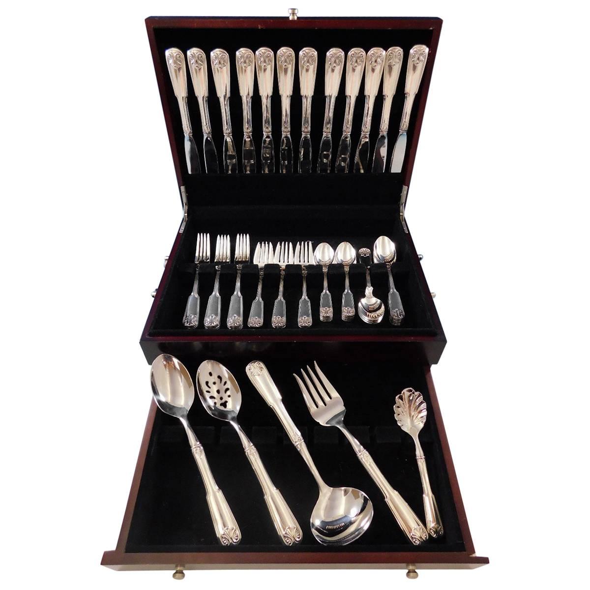 Gorham Sterling Shell AKA Hampton Sterling Silver Flatware Set Service 64 Pieces