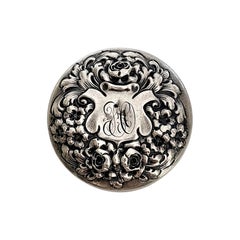 Gorham Sterling Silver 1428M Round Pill Box with Monogram