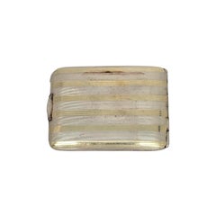 Gorham Sterling Silver 14K Gold Plate Stripe Match Holder w/Monogram #23331