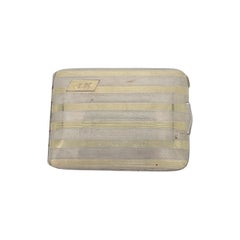 Gorham Sterling Silver 14K Gold Plate Stripe Match Holder w/Monogram #23331