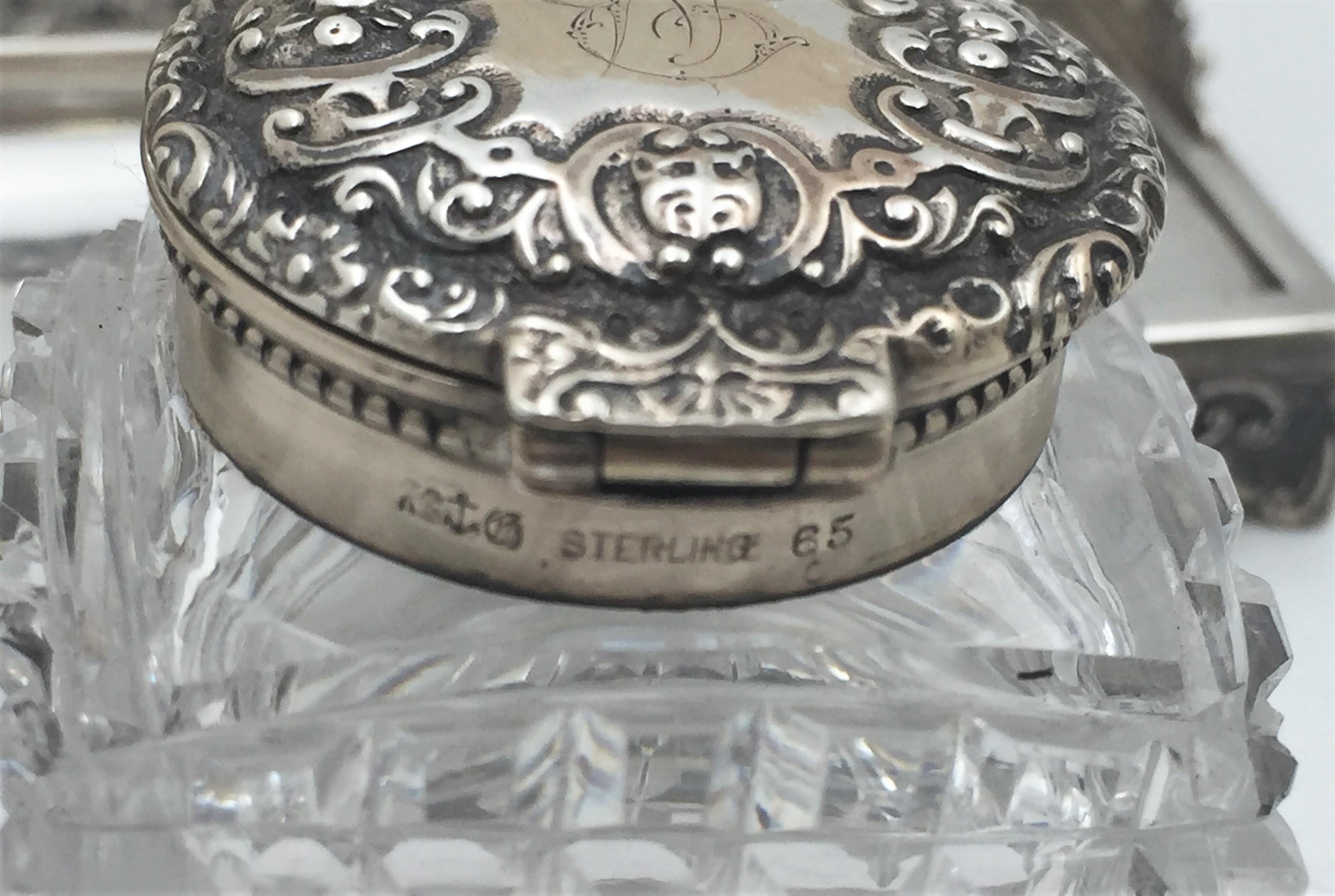 Gorham Sterling Silver 1886 Table Top Double Inkwell For Sale 3