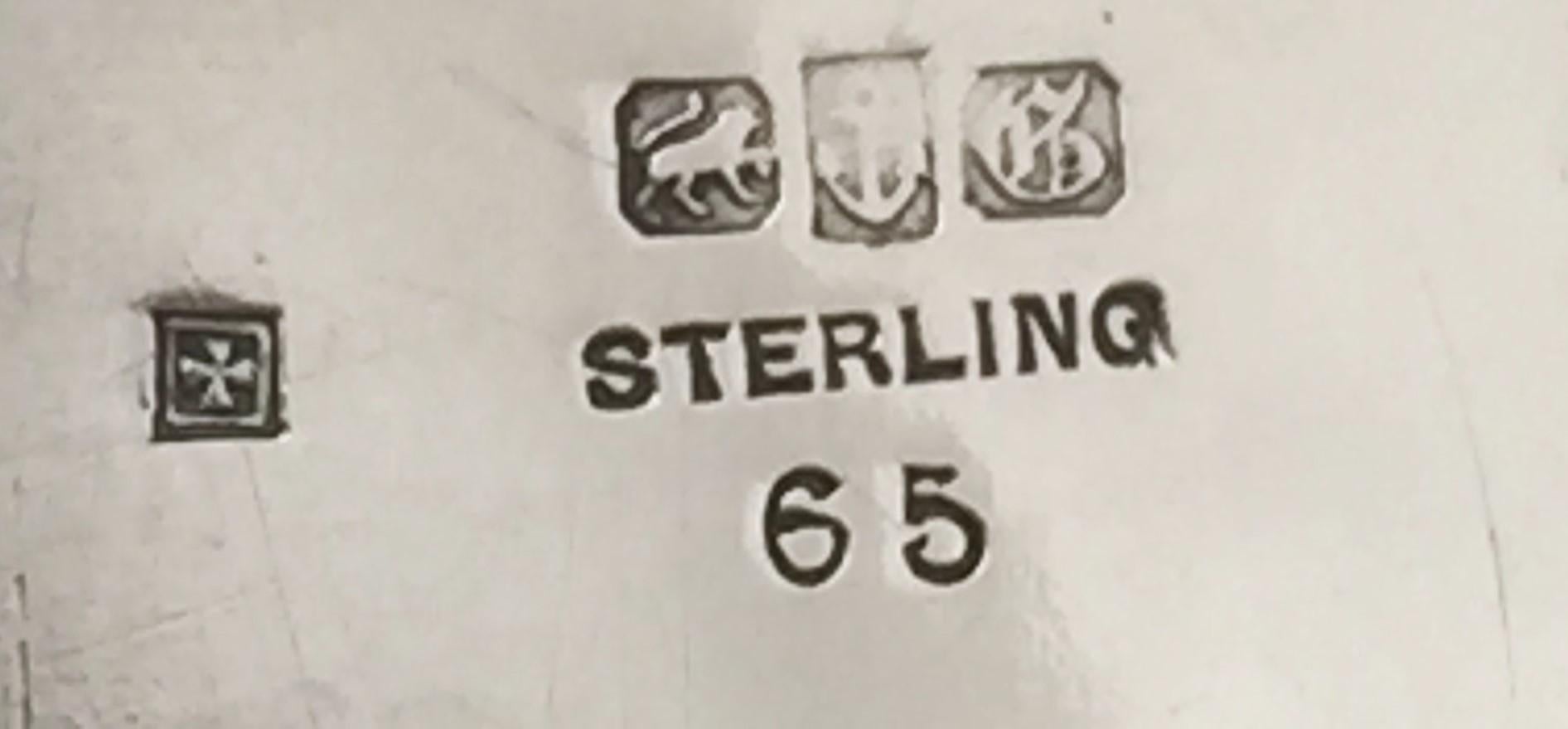 Gorham Sterlingsilber 1886 Tischplatte mit doppeltem Tintenfass im Angebot 3