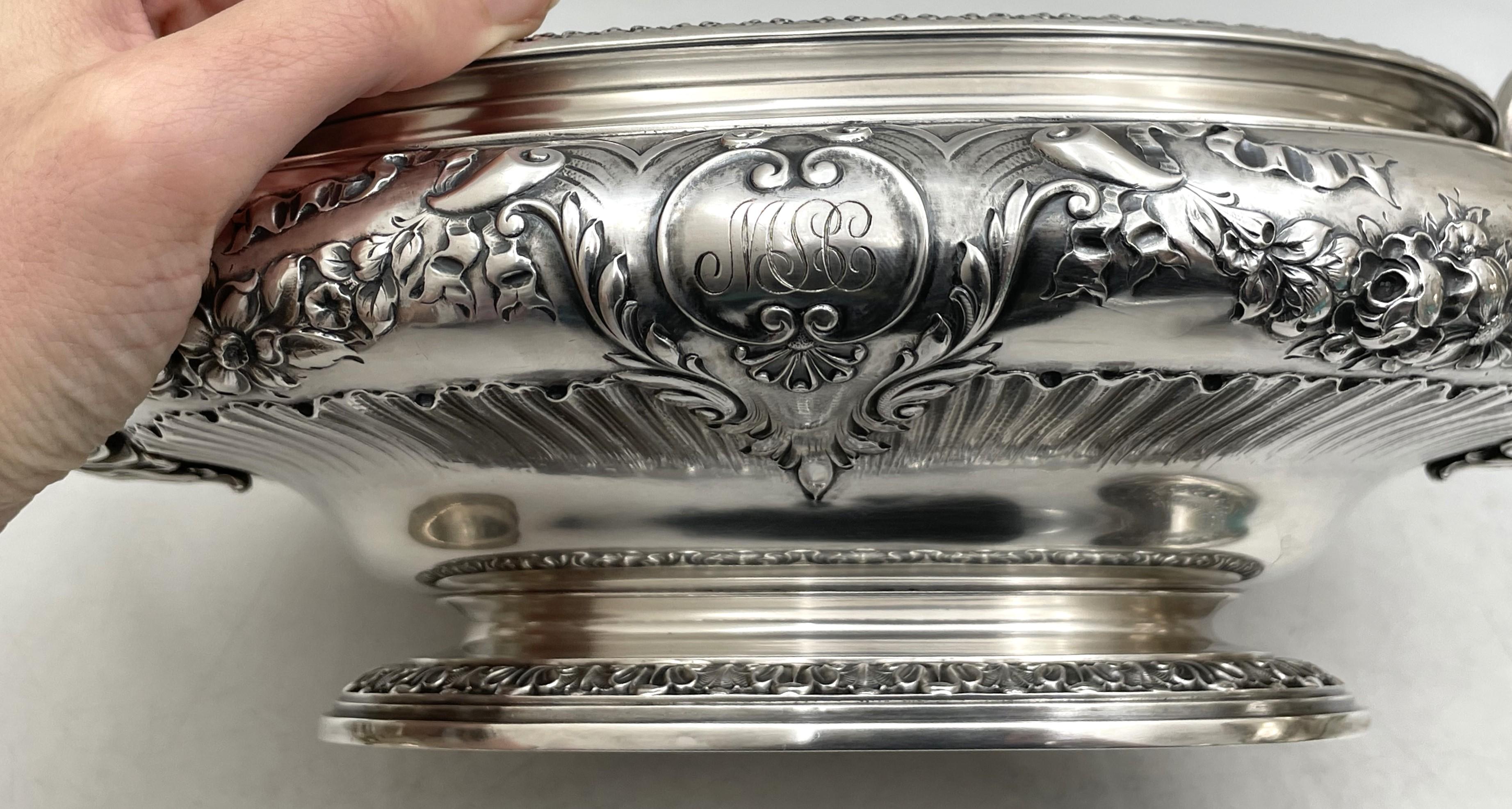 Argent Soupière/ bol couverte Gorham Sterling Silver 1898 de style Art Nouveau en vente