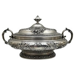 Gorham Sterling Silver 1898 Two-Handled Tureen/ Covered Bowl Art Nouveau Style