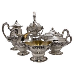 Gorham Sterling Silver 1905 Royal Oak 6-Piece Tea & Coffee Set Art Nouveau Style