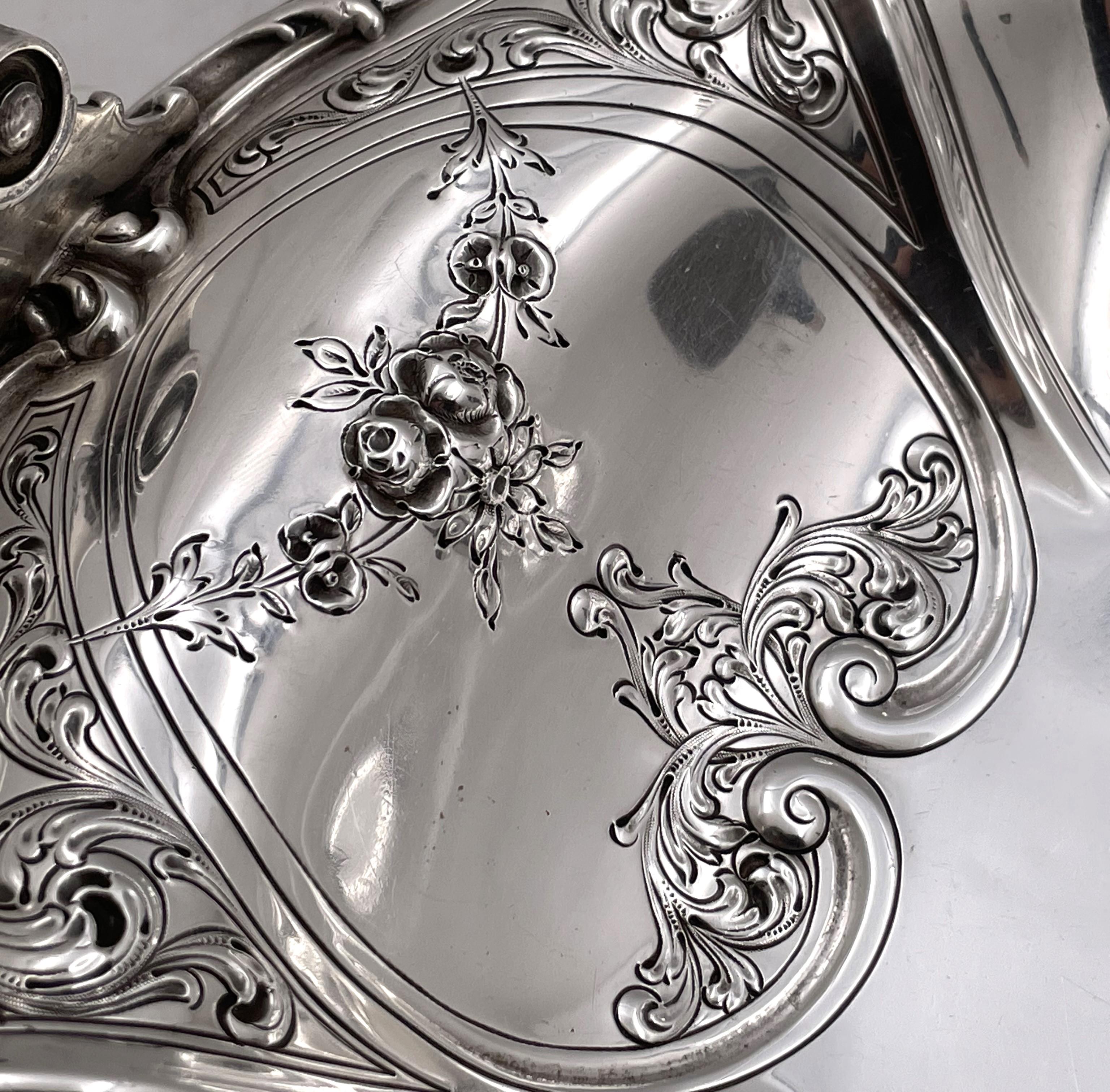 Cuenco cesta Gorham de plata de ley de 1916 de estilo Art Nouveau en Bueno estado para la venta en New York, NY