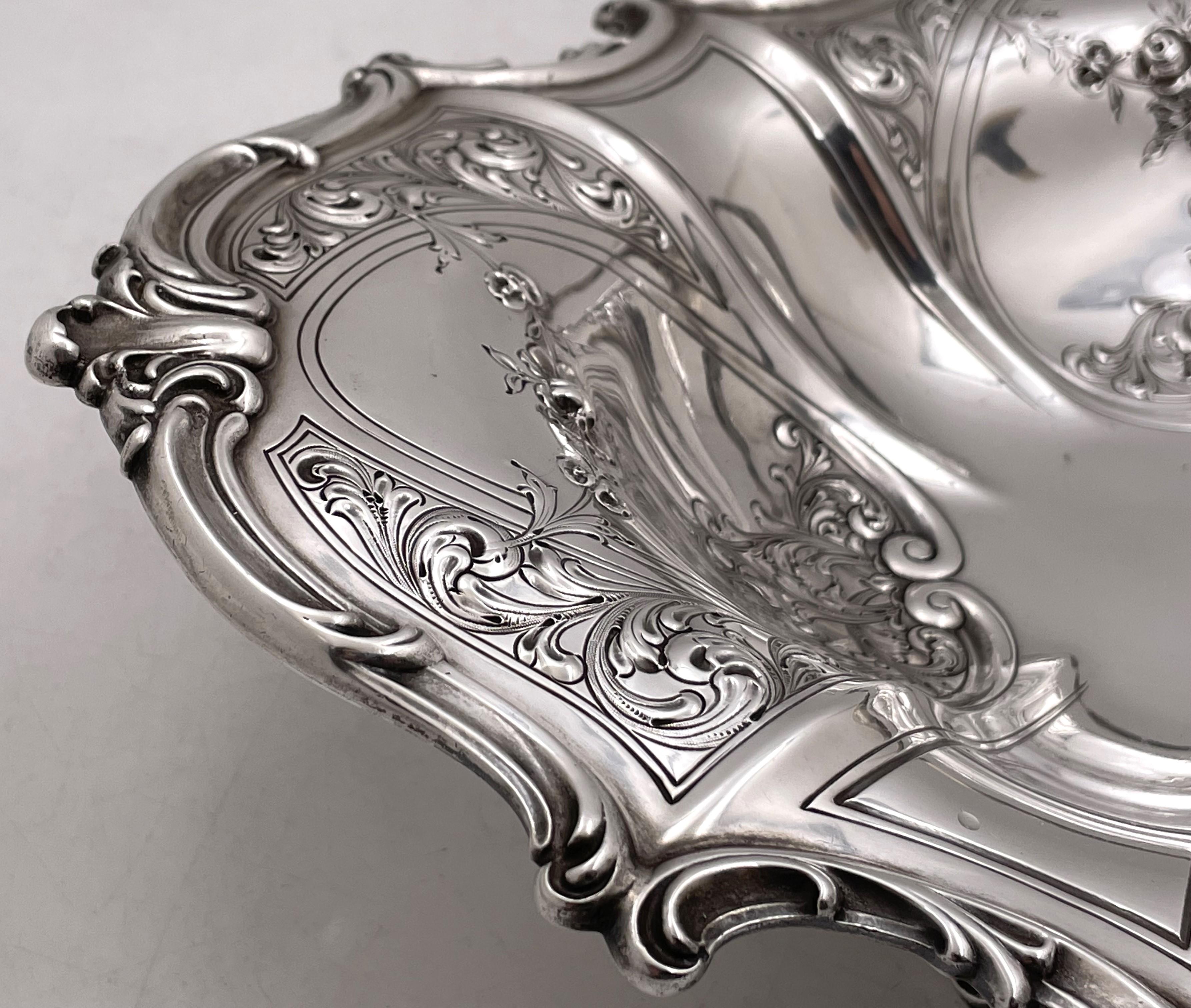 Cuenco cesta Gorham de plata de ley de 1916 de estilo Art Nouveau principios del siglo XX en venta