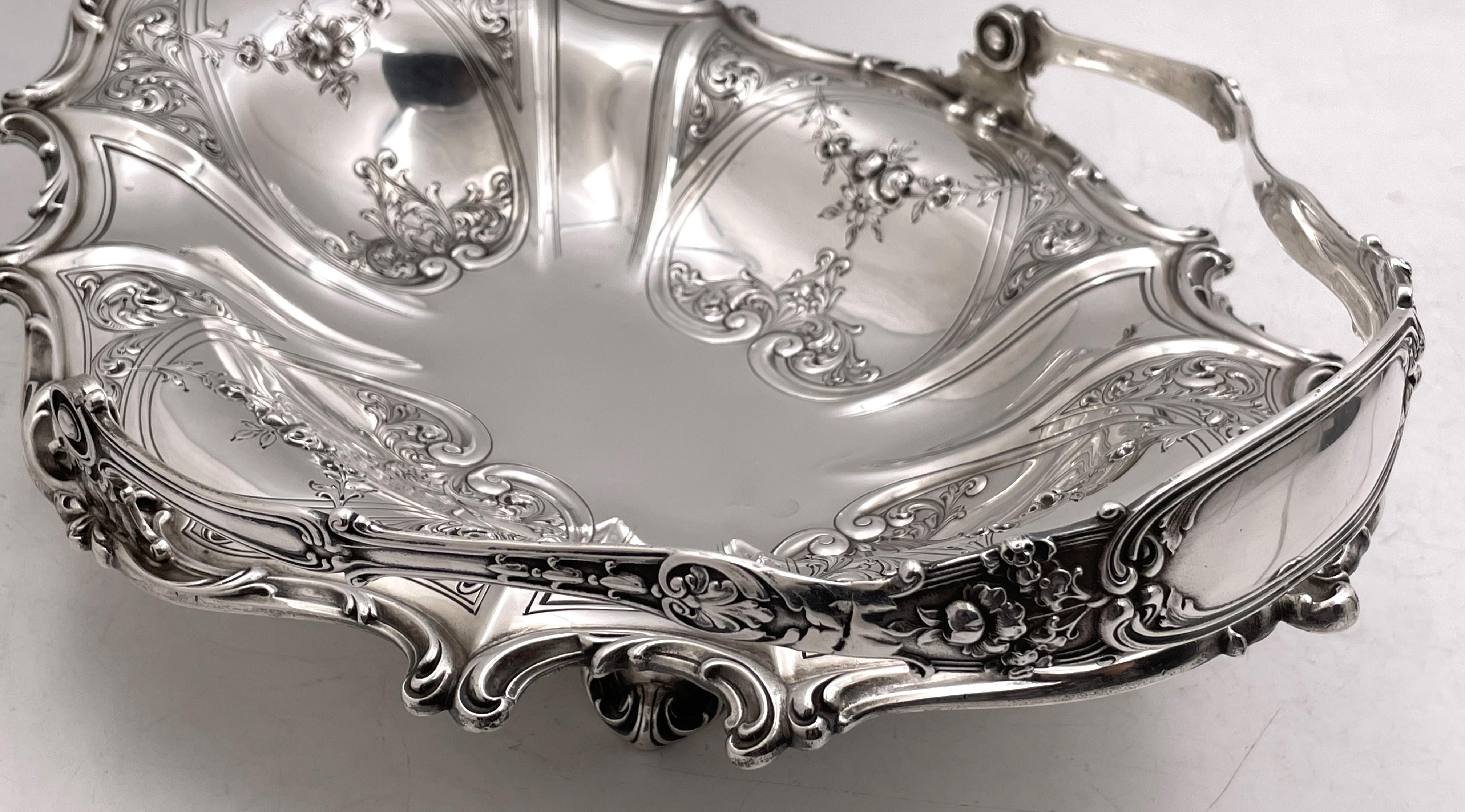 Cuenco cesta Gorham de plata de ley de 1916 de estilo Art Nouveau Silver en venta