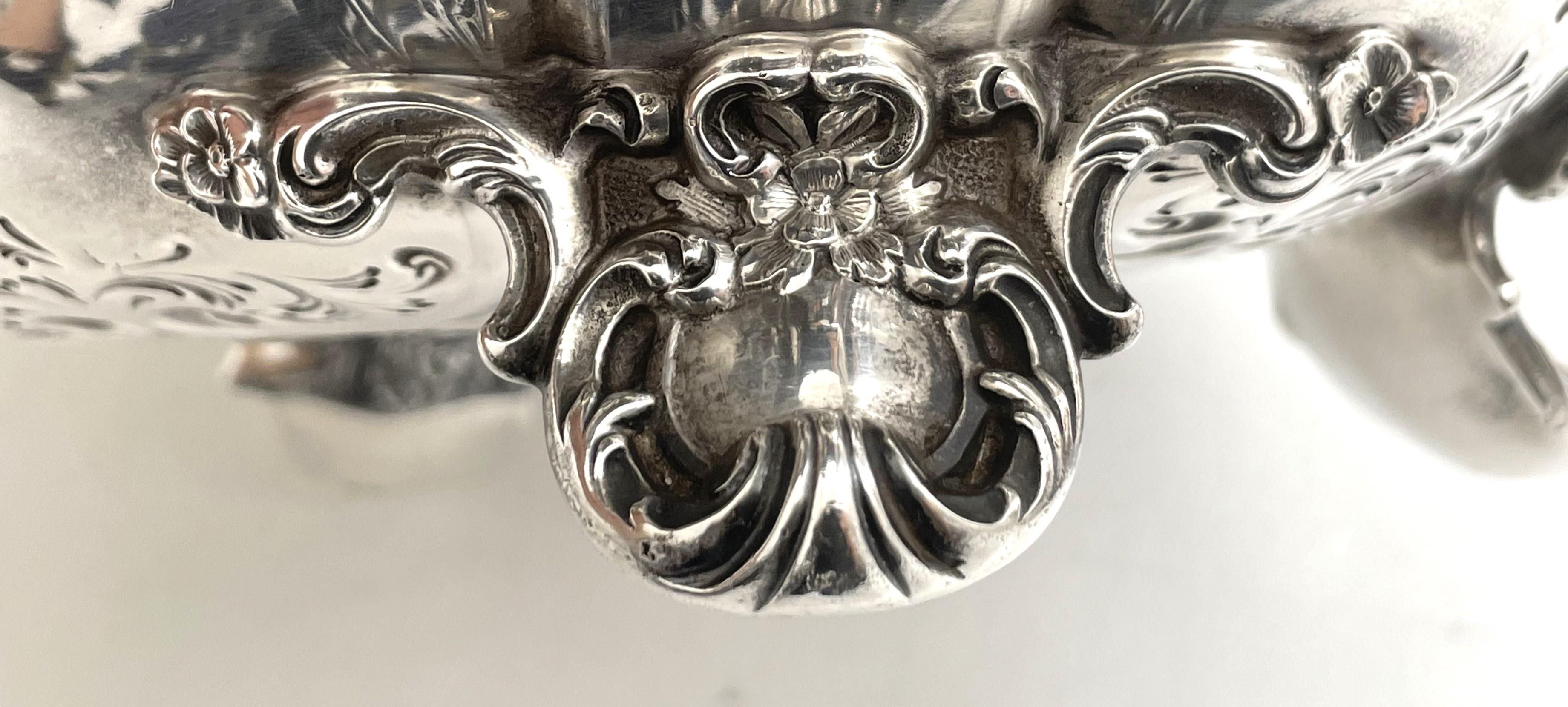 Cuenco cesta Gorham de plata de ley de 1916 de estilo Art Nouveau en venta 2
