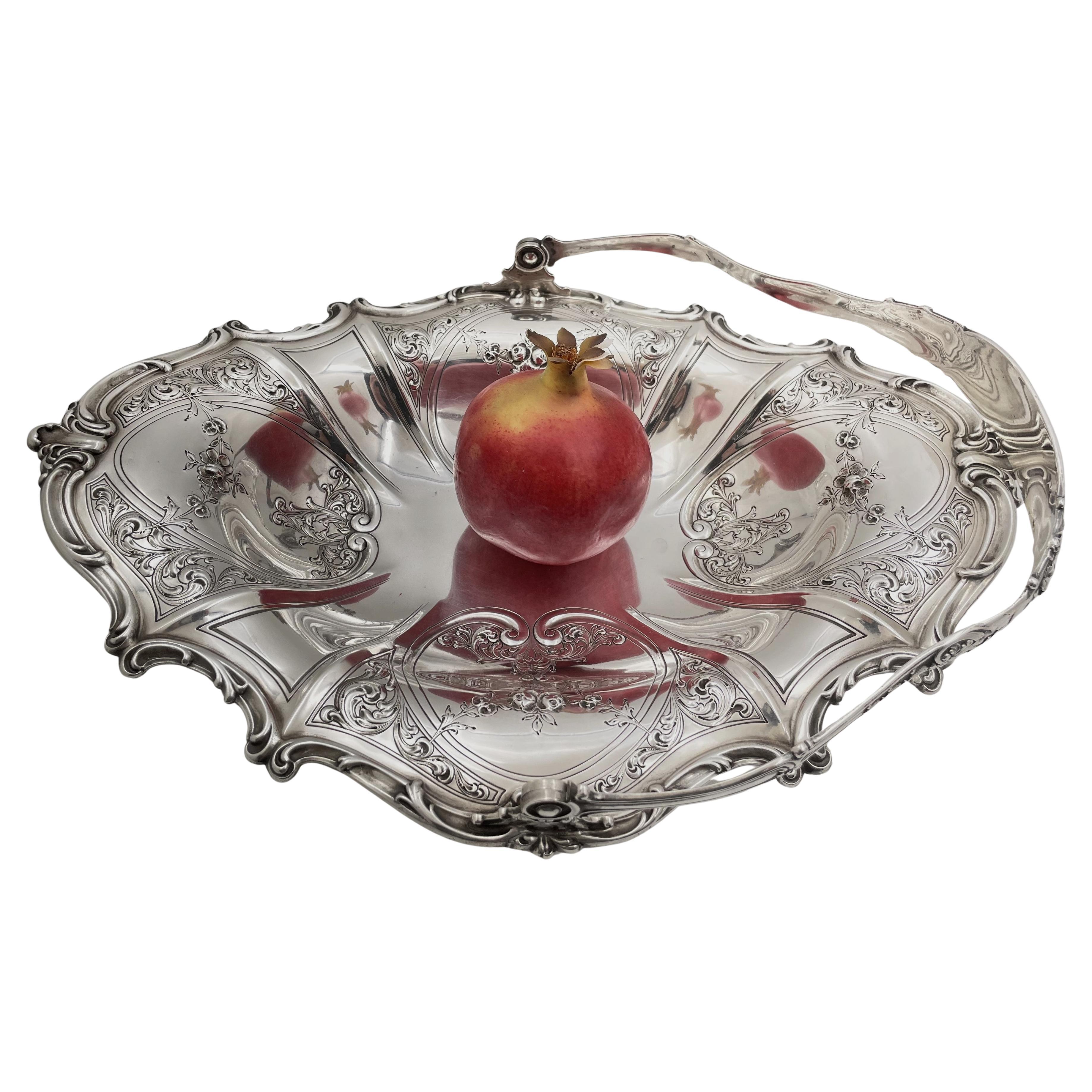 Gorham Sterling Silver 1916 Basket Bowl in Art Nouveau Style