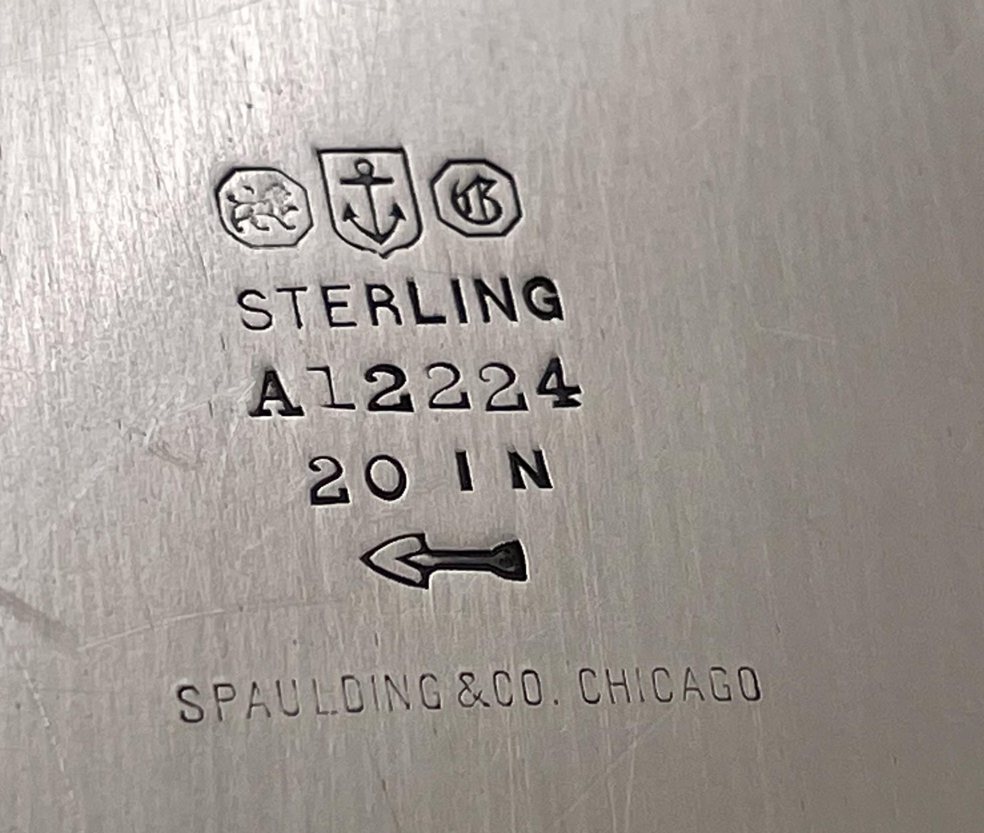 Inizio XX secolo Piatto / vassoio in stile Art Deco di Gorham Sterling Silver del 1923 in vendita