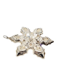 Gorham Sterling Silver 1975 Snowflake Christmas Ornament Pendant #24337