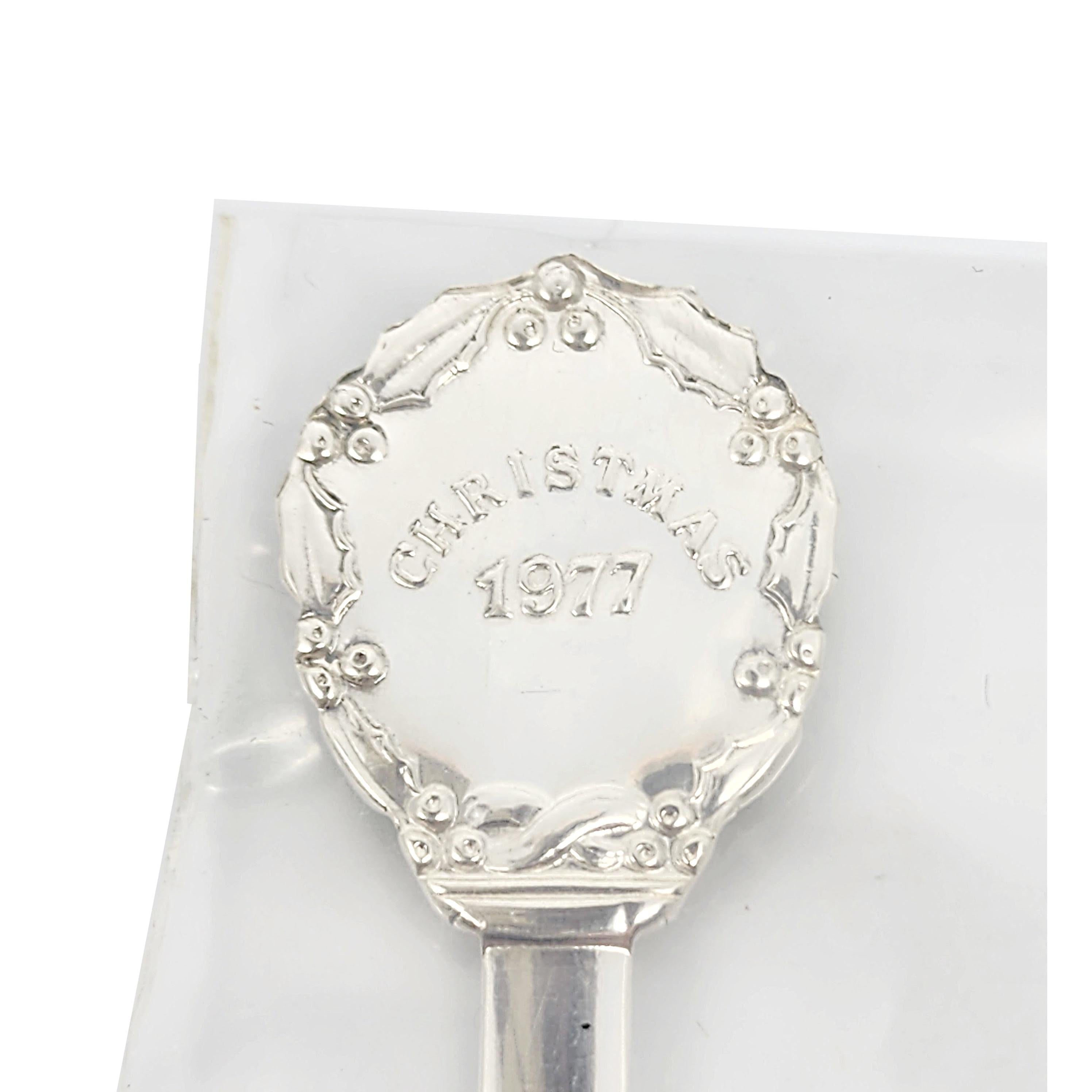 Gorham Sterling Silver 1977 Christmas Spoon Sealed with Box #15798 For Sale 1