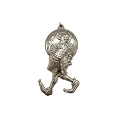 Gorham Sterling Silver 1977 Santa's Helper Elf Ornament w/Box & Pouch #15821