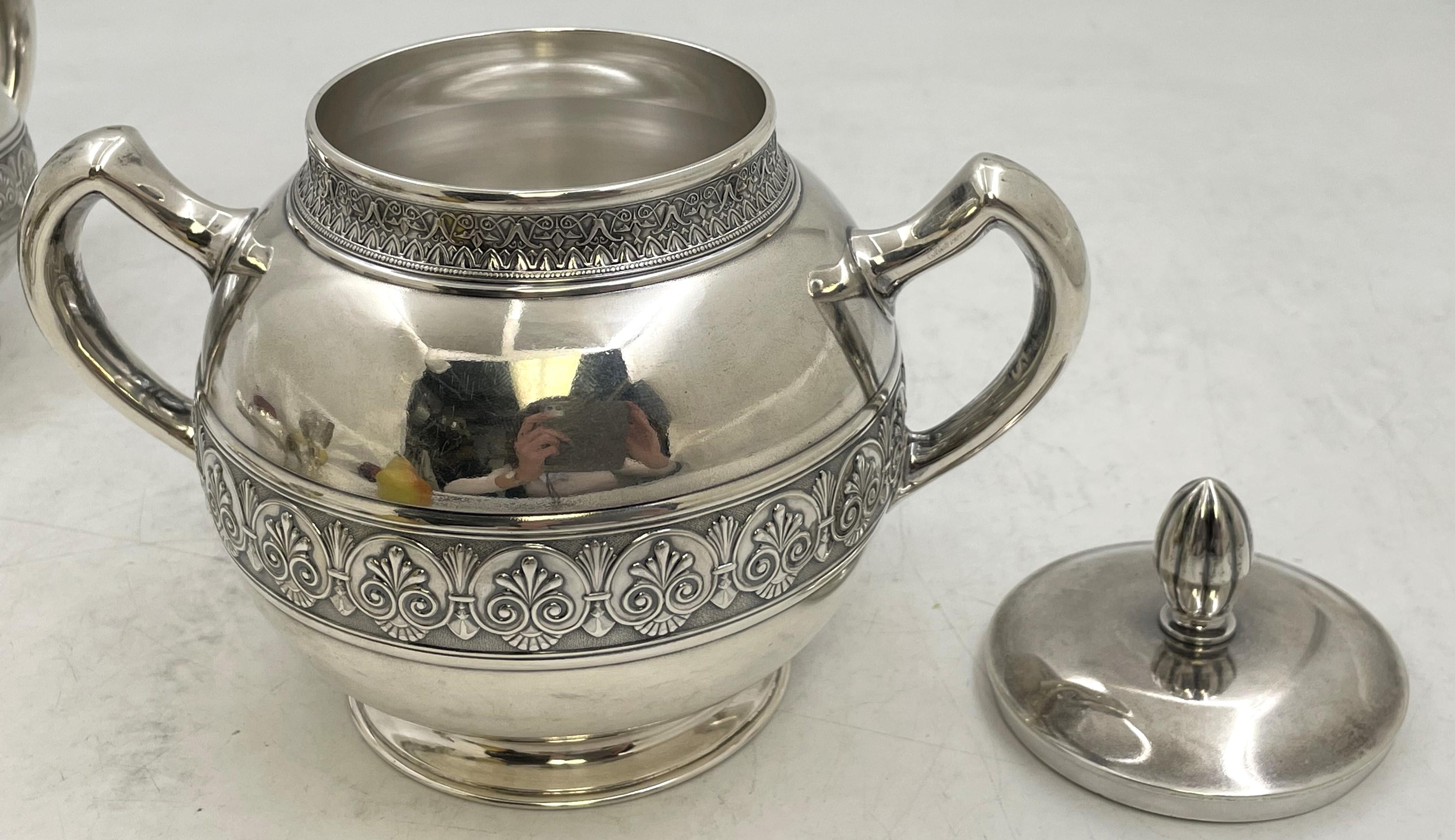 Set da caffè e da tè a 4 pezzi in argento sterling di Gorham con motivo Pompei del 1886 in vendita 4