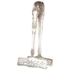 Gorham Sterling Silver Butter Cup Asparagus Tongs