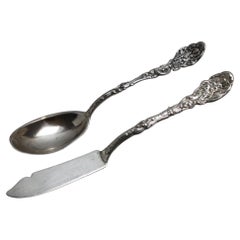 Gorham Sterling Silver Butter Knife & Spoon, Versailles Pattern