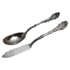 Gorham sterling silver butter knife & spoon - Versailles pattern