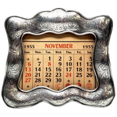 Gorham Sterling Silver Calendar Stand with Monogram