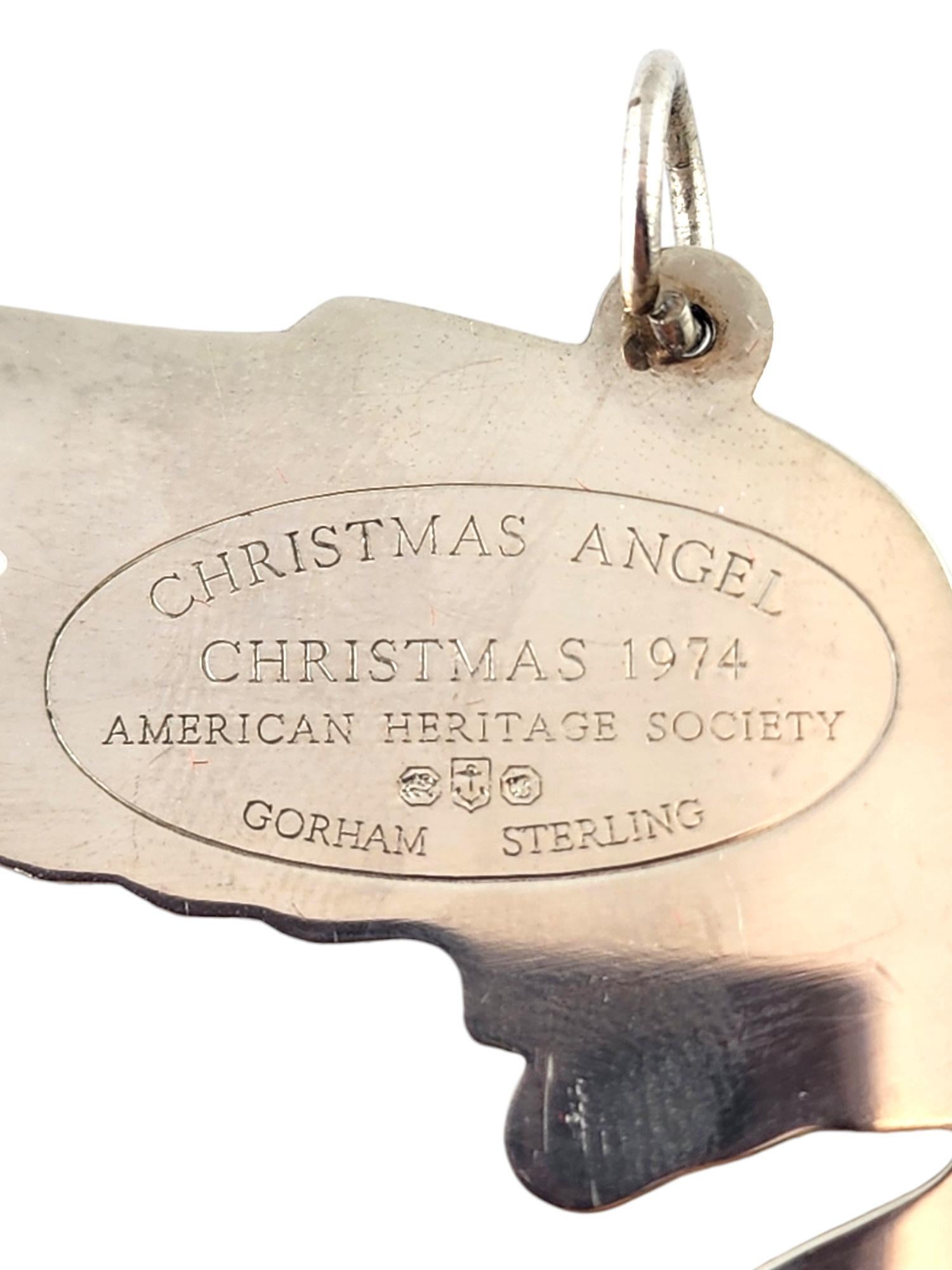 Gorham Sterling Silber Weihnachten Rentiere 1973 & Engel 1974 Ornamente #18828 im Angebot 5