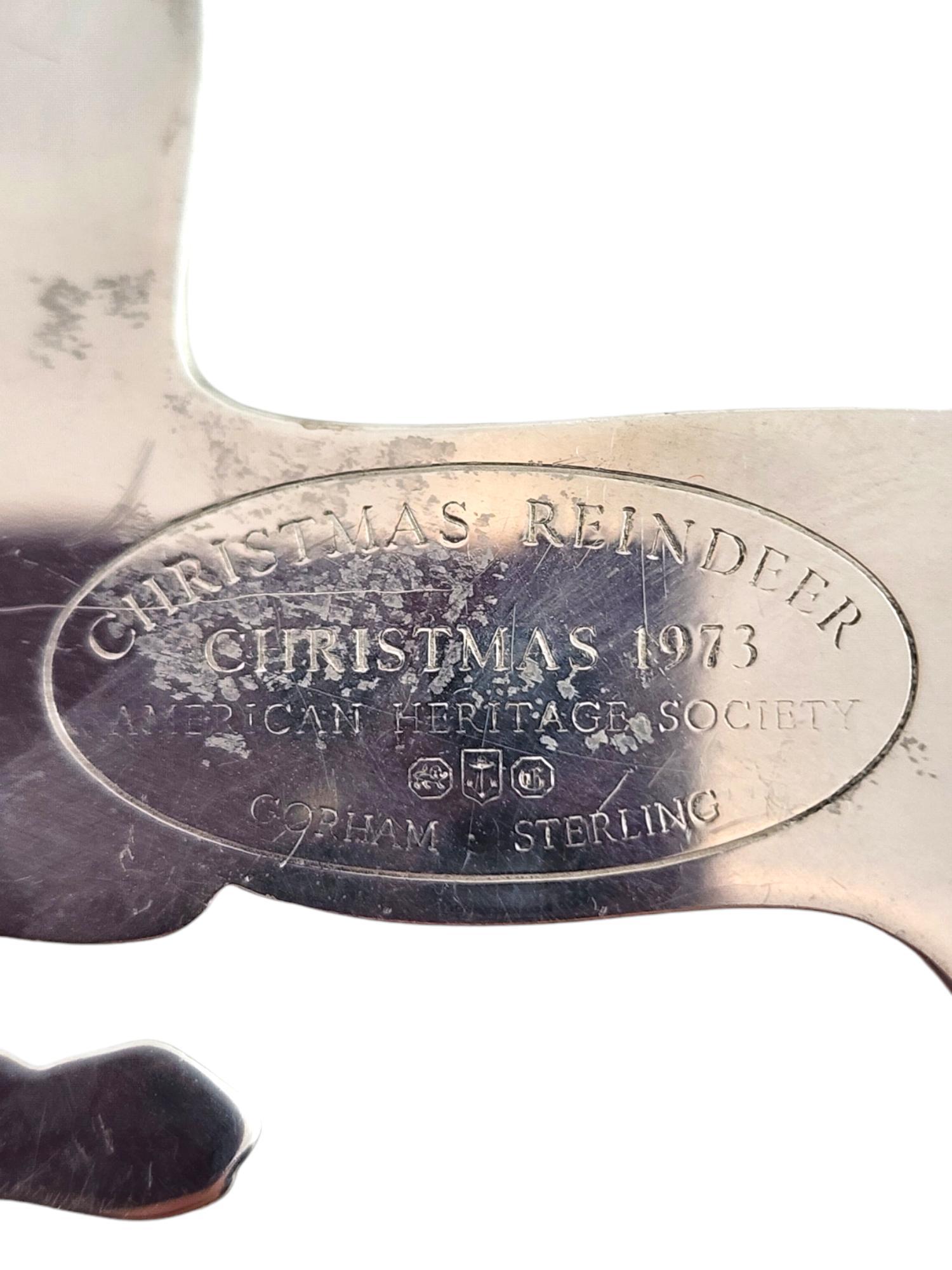 Gorham Sterling Silber Weihnachten Rentiere 1973 & Engel 1974 Ornamente #18829 im Angebot 4