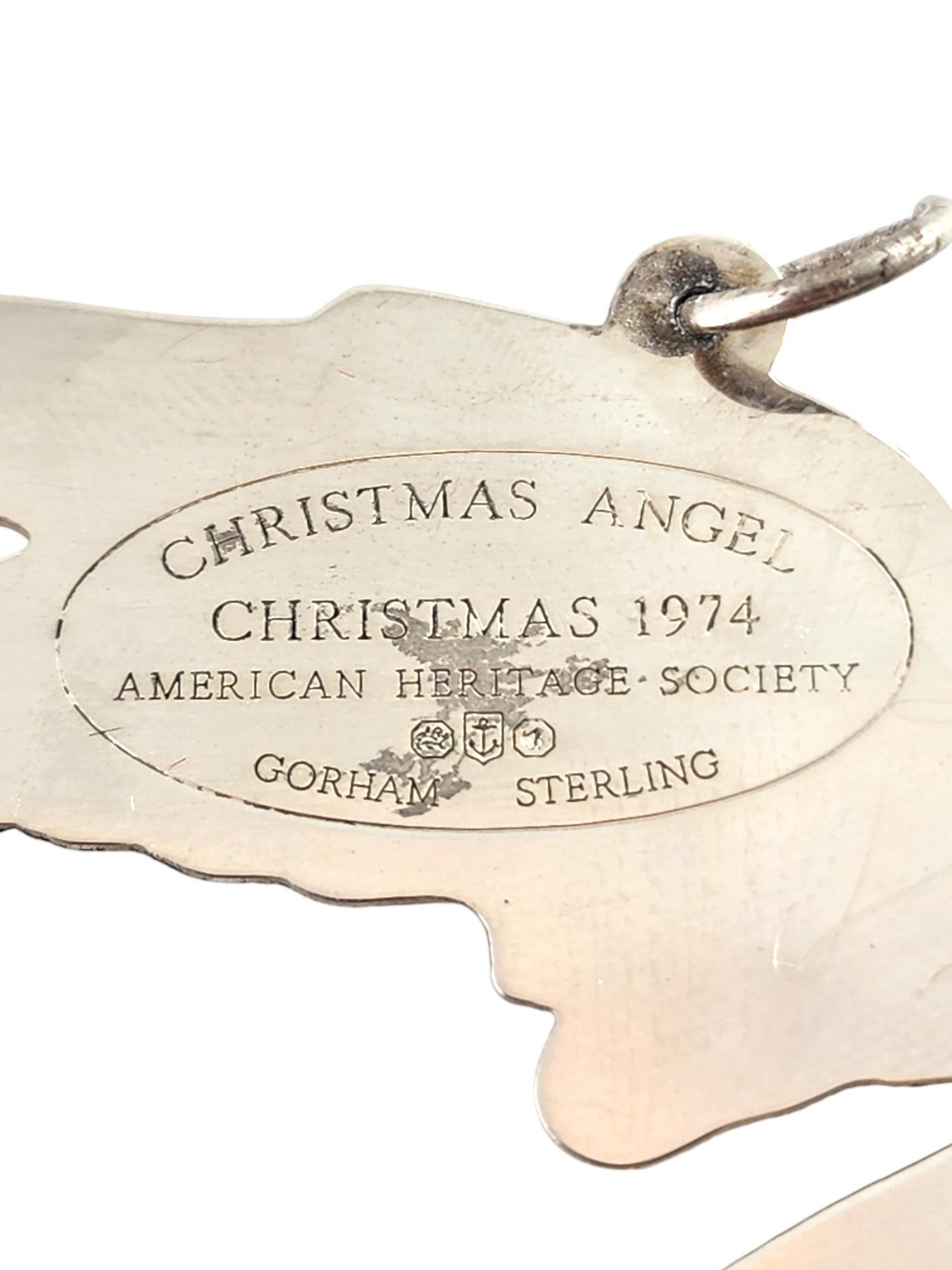 Gorham Sterling Silber Weihnachten Rentiere 1973 & Engel 1974 Ornamente #18829 im Angebot 5