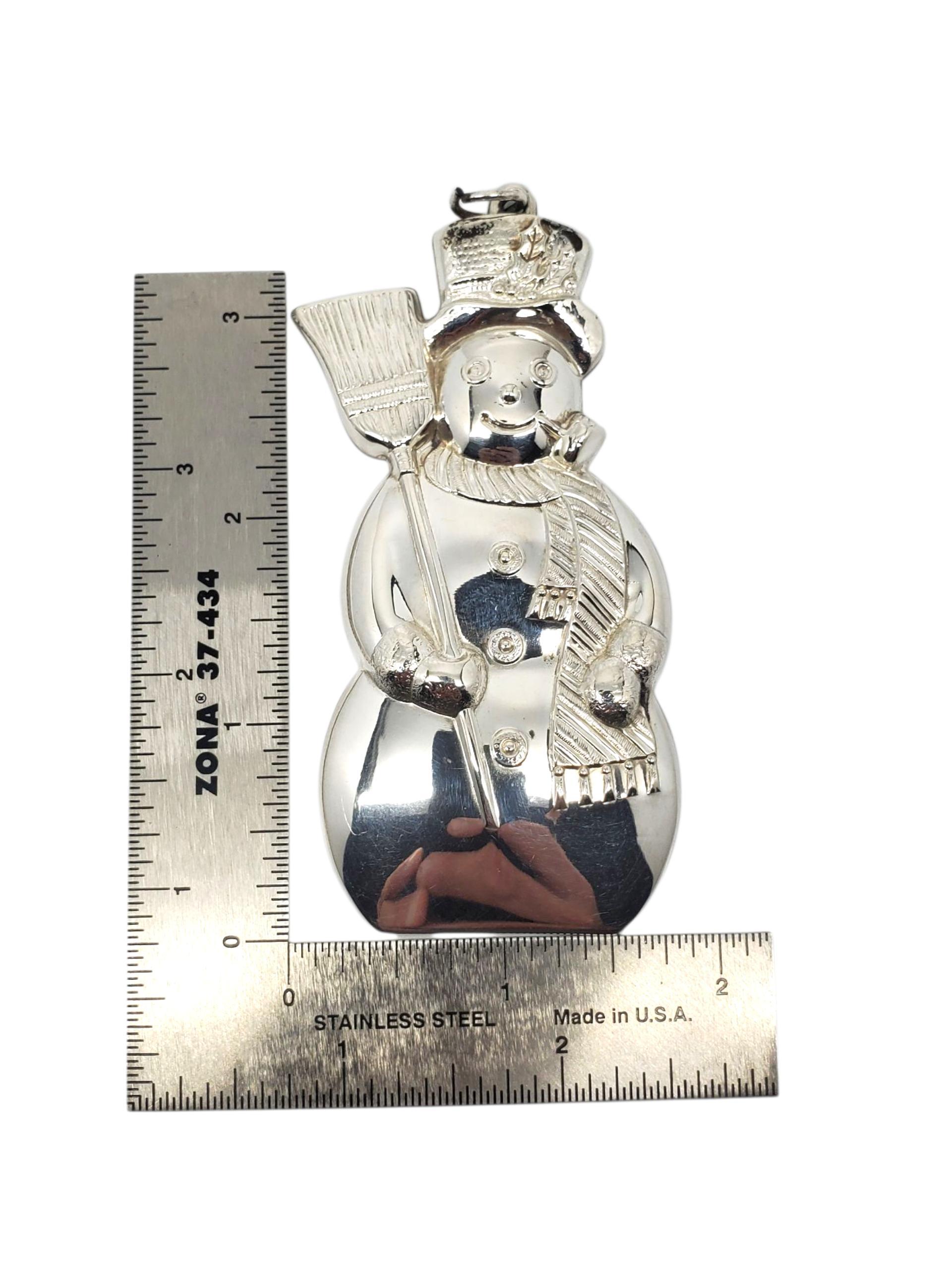 Gorham Sterling Silver Christmas Snowman Ornament 1350 #22529 en venta 1