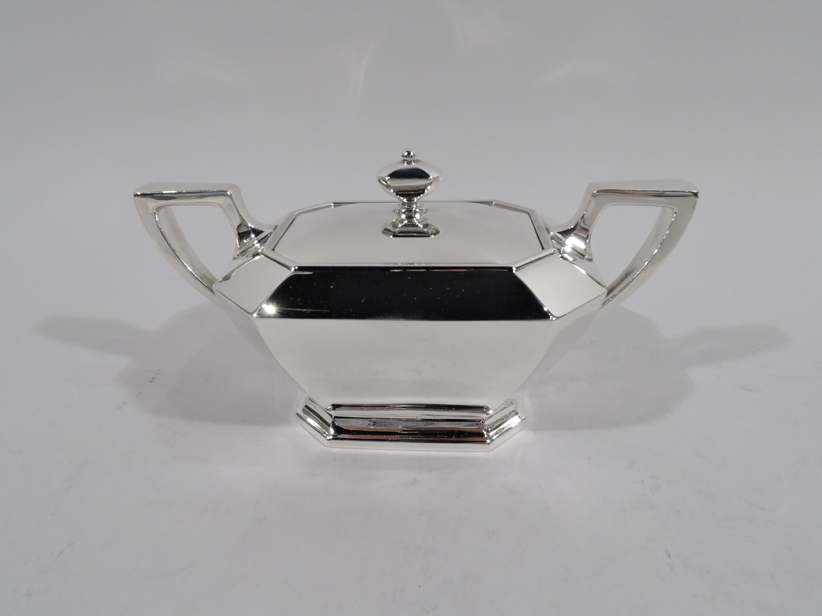 Gorham Sterling Silver Coffee and Tea Set in Art Deco Fairfax Pattern 2