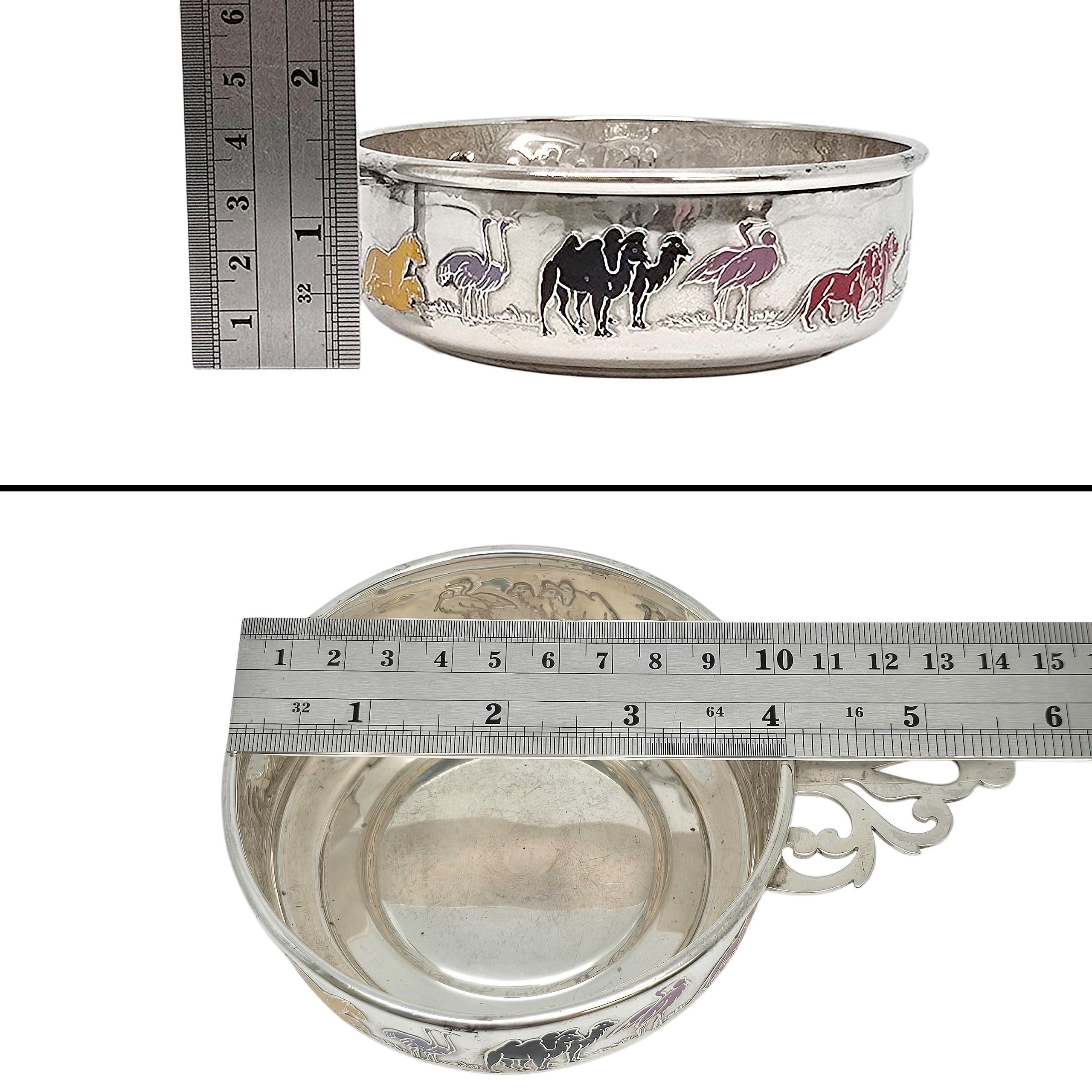 Gorham Sterling Silver Smalto colorato Arca di Noè Porringer Bowl & Cup Set 23336 in vendita 5