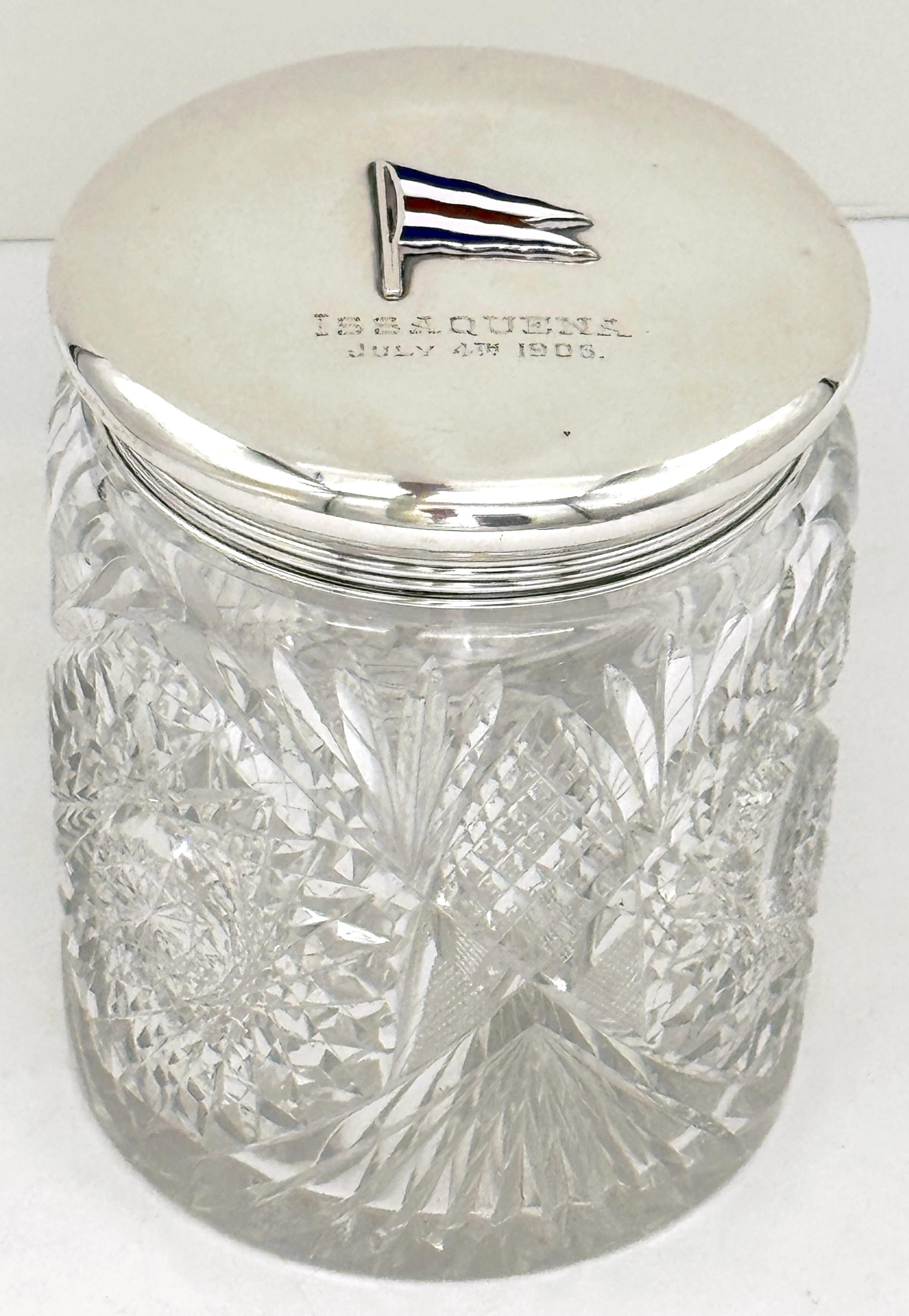 Gorham Sterling Silver & Cut Glass Yacht Humidor, 4. Juli 1906 - 