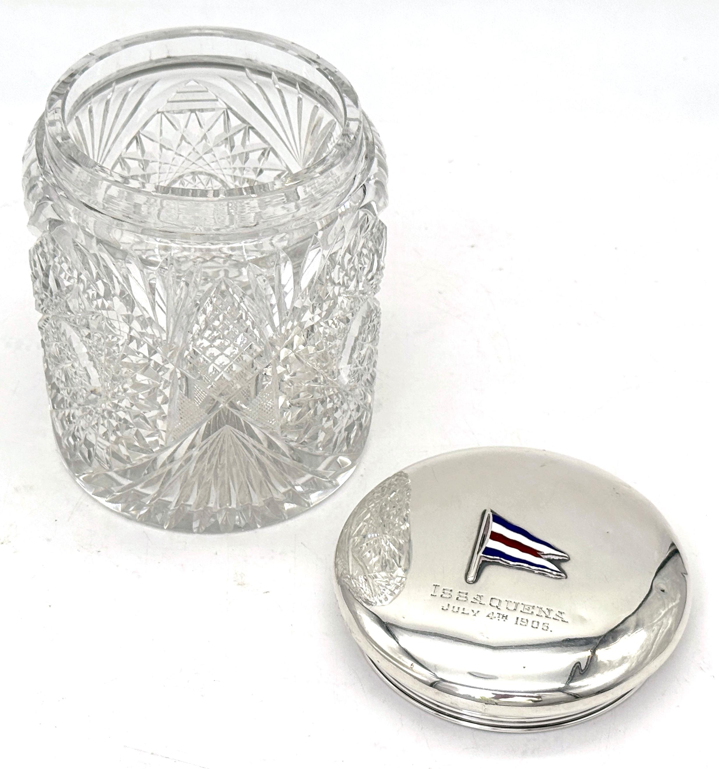 Gorham Sterling Silver & Cut Glass Yacht Humidor, 4. Juli 1906 - 