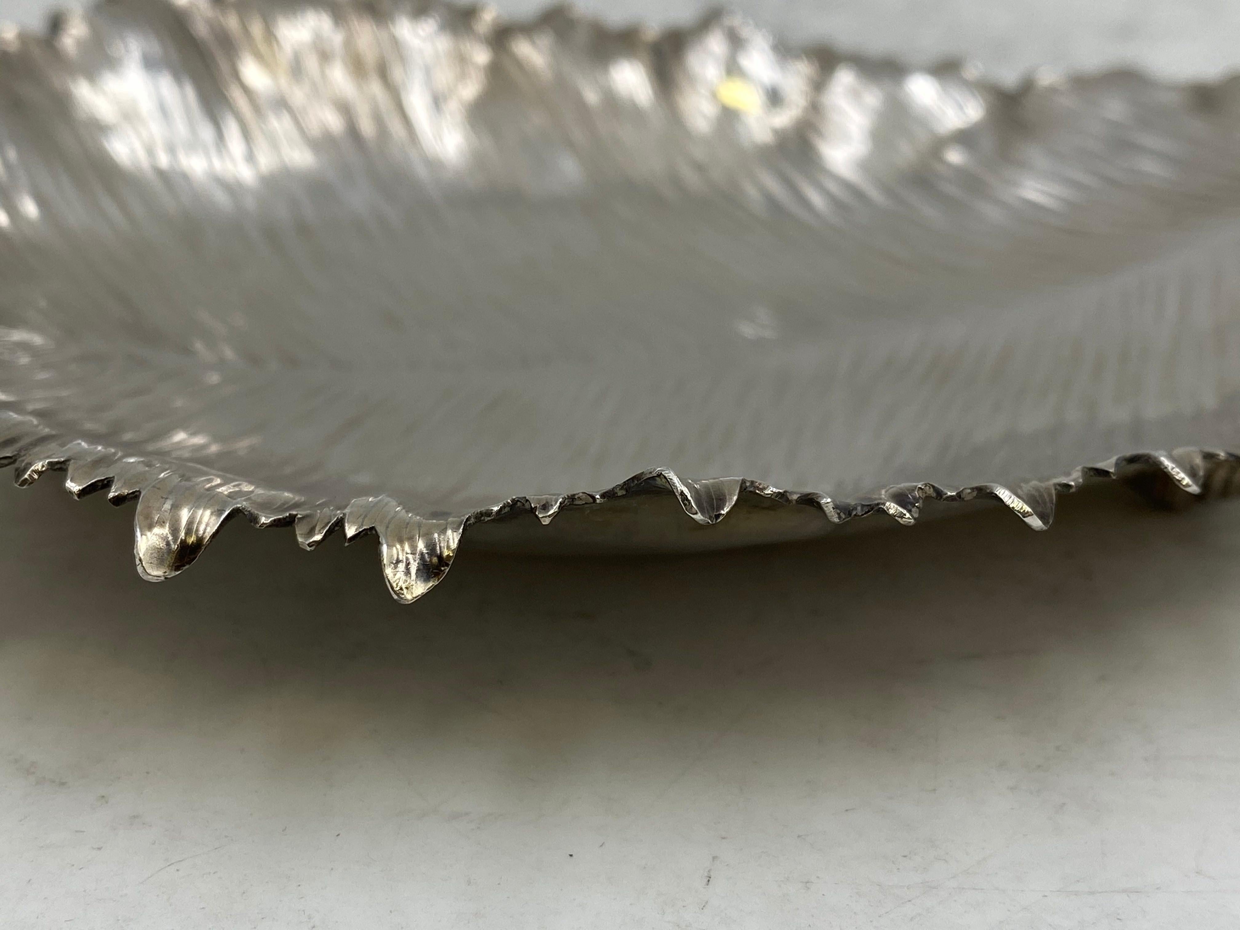 Late 19th Century Gorham Sterling Silver Dish from 1882 in Leaf Form For Sale