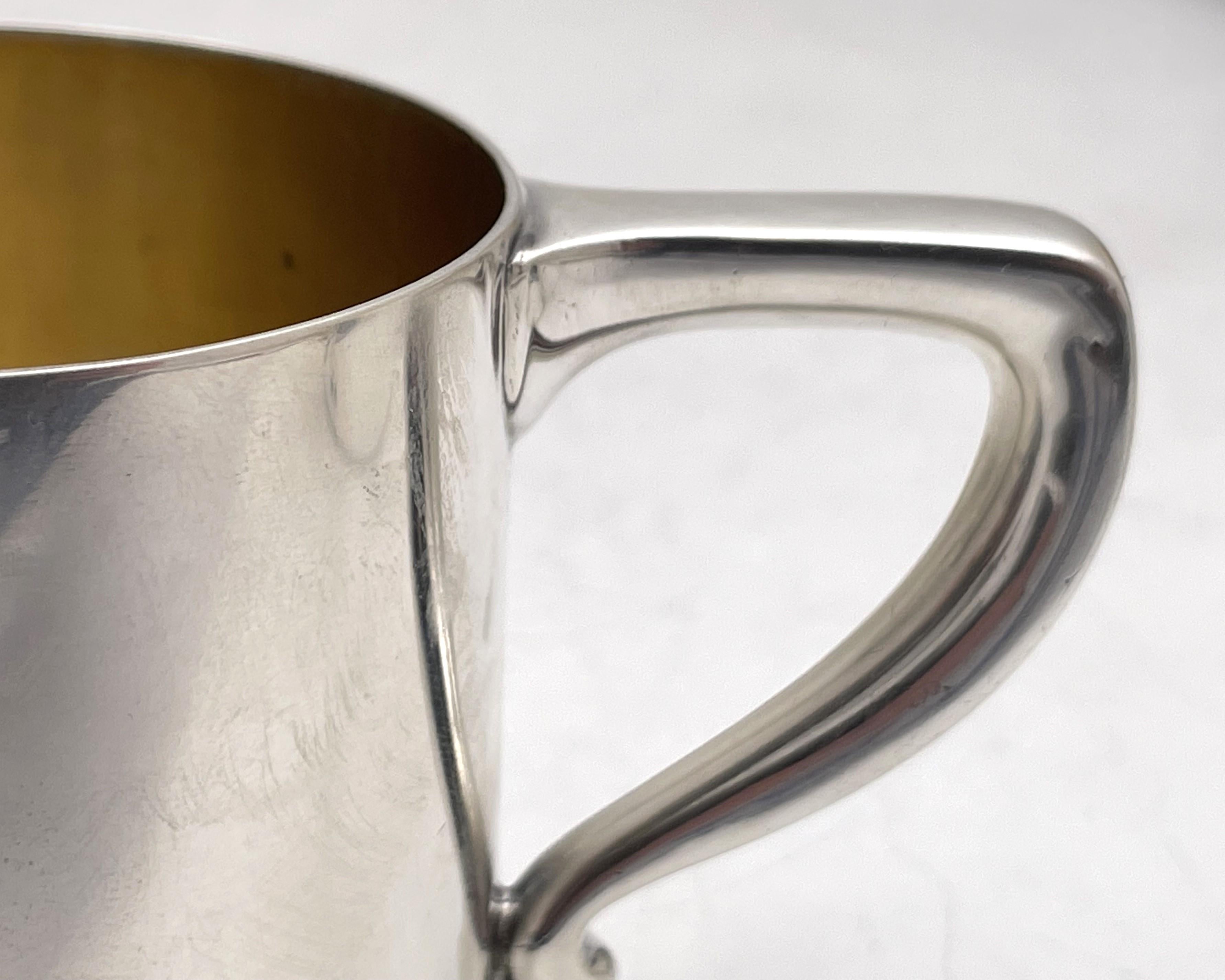 Gorham Sterling Silver Early 20th Century Child's Christening Mug Art Deco Style In Good Condition For Sale In New York, NY
