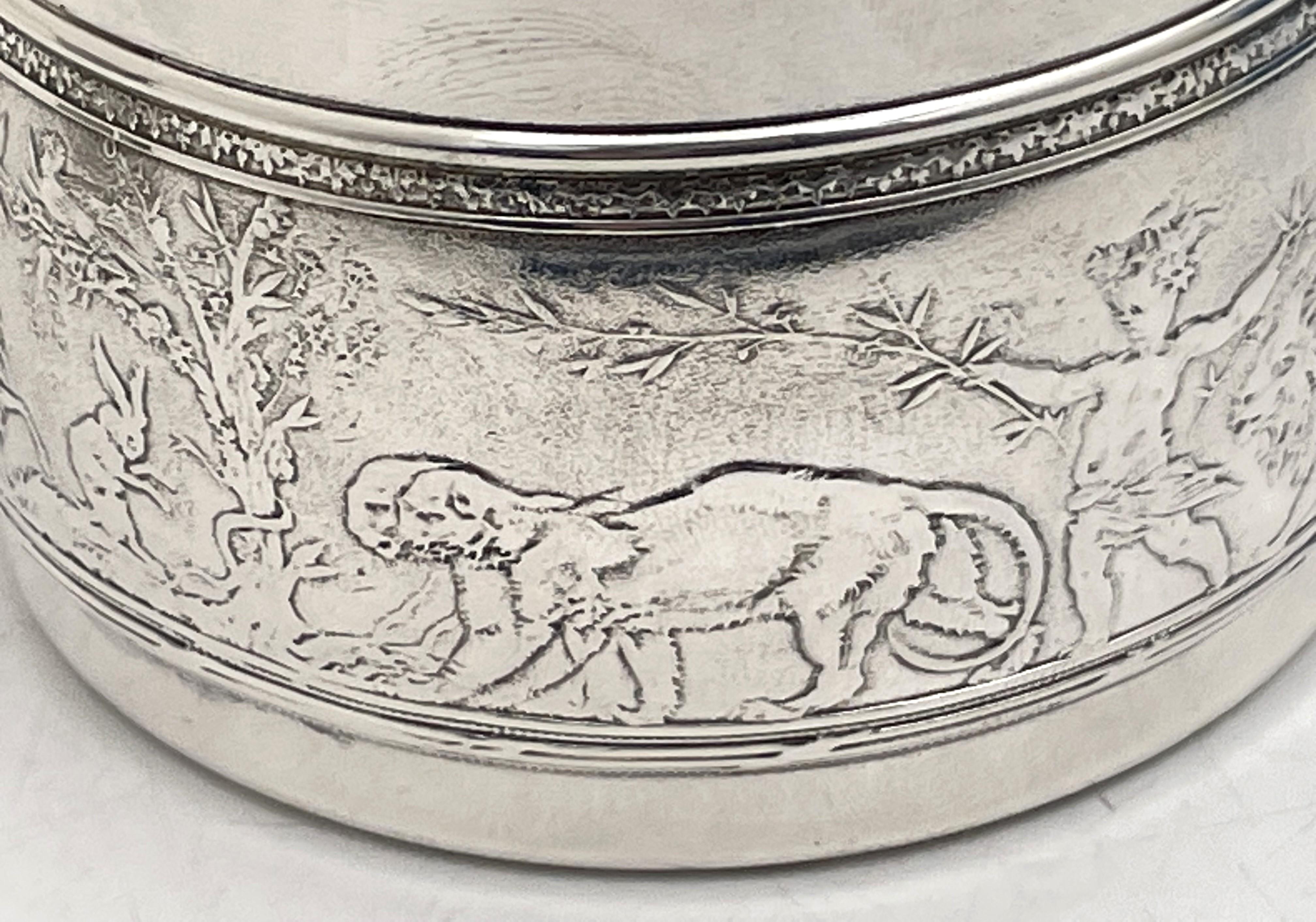Gorham Sterling Silver Early 20th Century Etched Child's Christening Mug For Sale 1