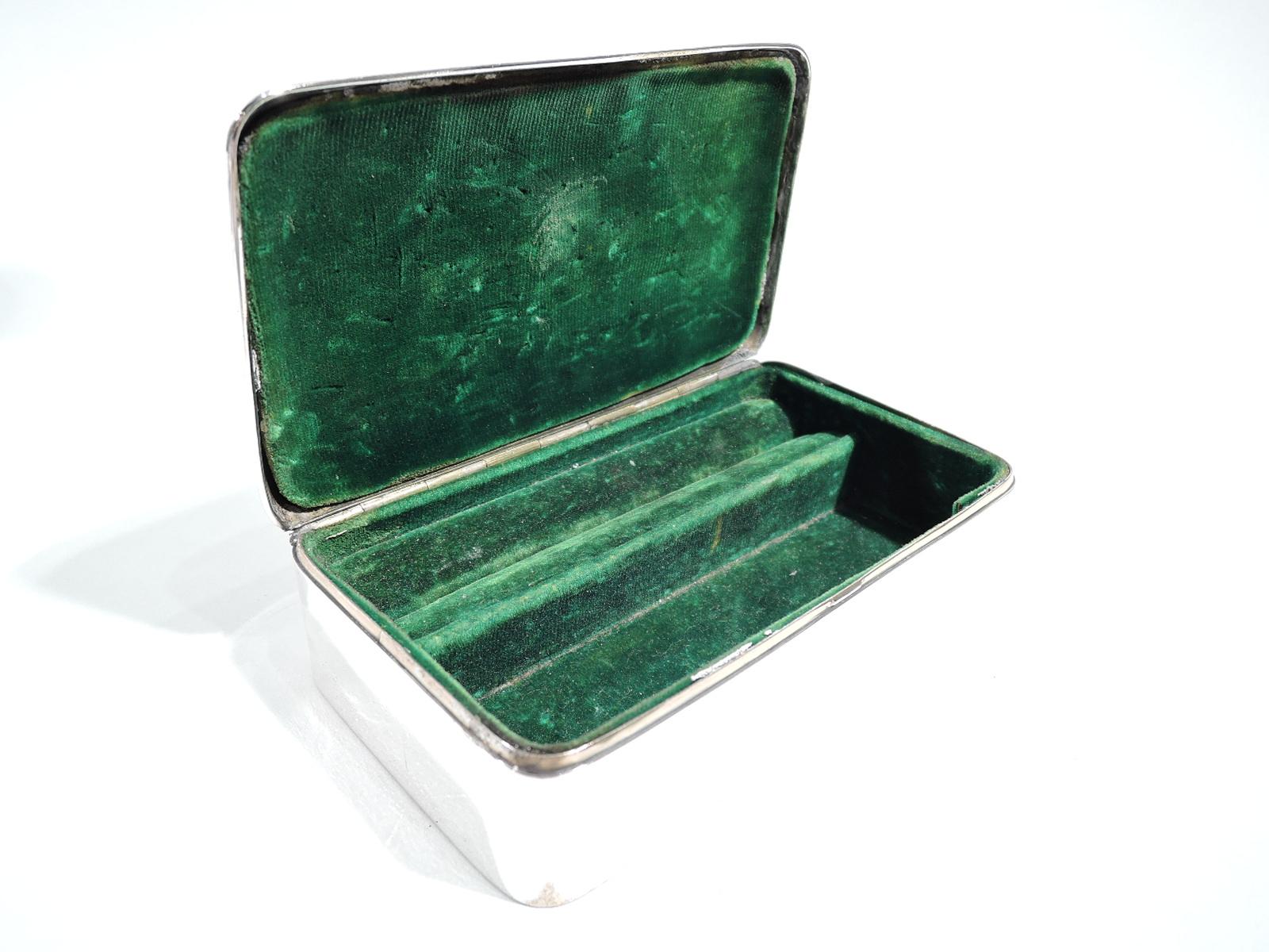Edwardian Gorham Sterling Silver & Enamel Jewelry Box with Baroque Beauty