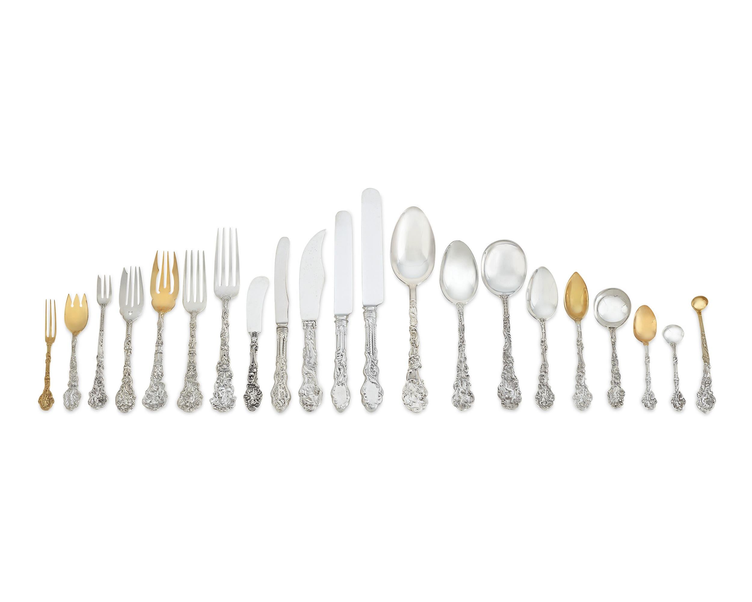 19th Century Gorham Sterling Silver Flatware Service, 705 Pieces For Sale