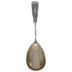 Gorham Sterling Silver Fontainebleau Bright Cut Gold, ciotola per lavare la gelatina con cucchiaio