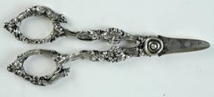 Gorham Sterling Silver Grape Shears, "Fox and Grape" Pattern, Late 19th Century