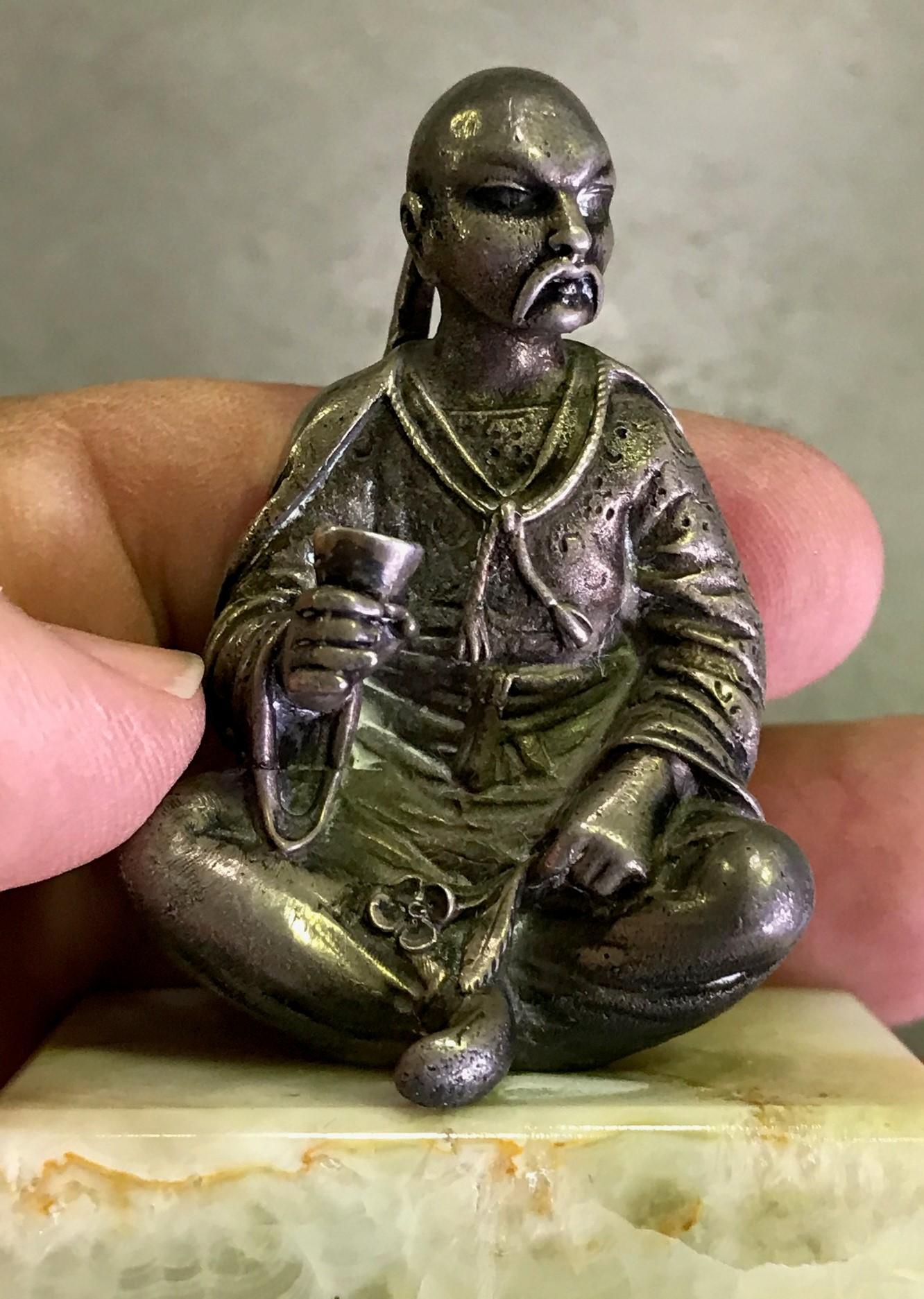 Gorham Sterling Silver Miniature Sculpture of Chinese Man, circa Late 1800s 4