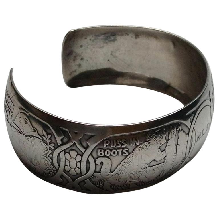 Portatovaglioli in argento Sterling Gorham, Bracciale Filastrocche 5362, circa 1920 in vendita