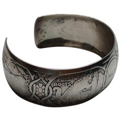 Gorham Sterling Silver Napkin Ring Made Bracelet Nursery Rhymes 5362, circa 1920