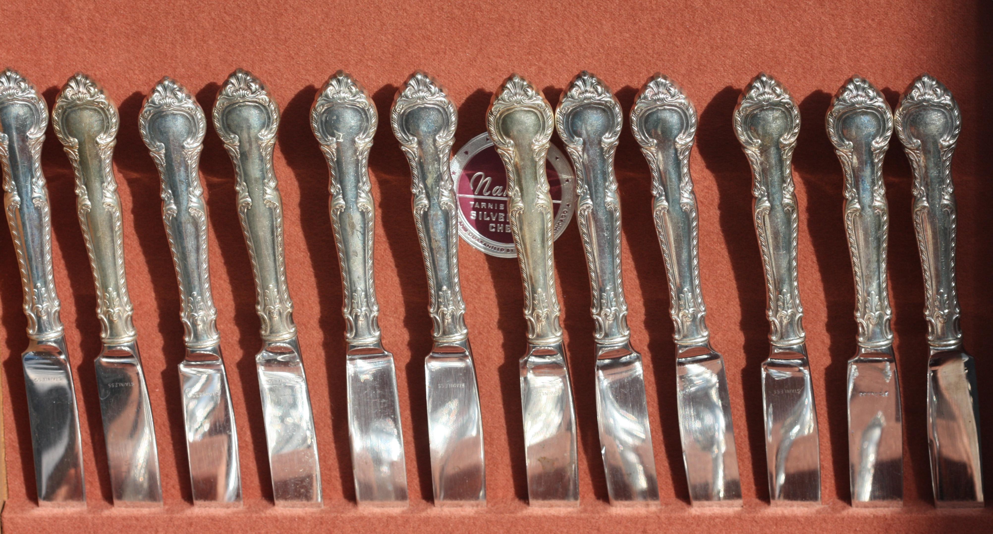 20th Century Gorham Sterling Silver Ninety-One Piece Flatware Service For Sale