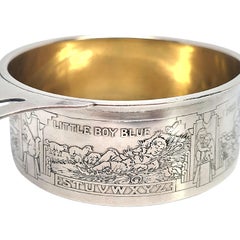 Gorham Sterling Silver Nursery Rhyme Child's Bowl Porringer with Engraving