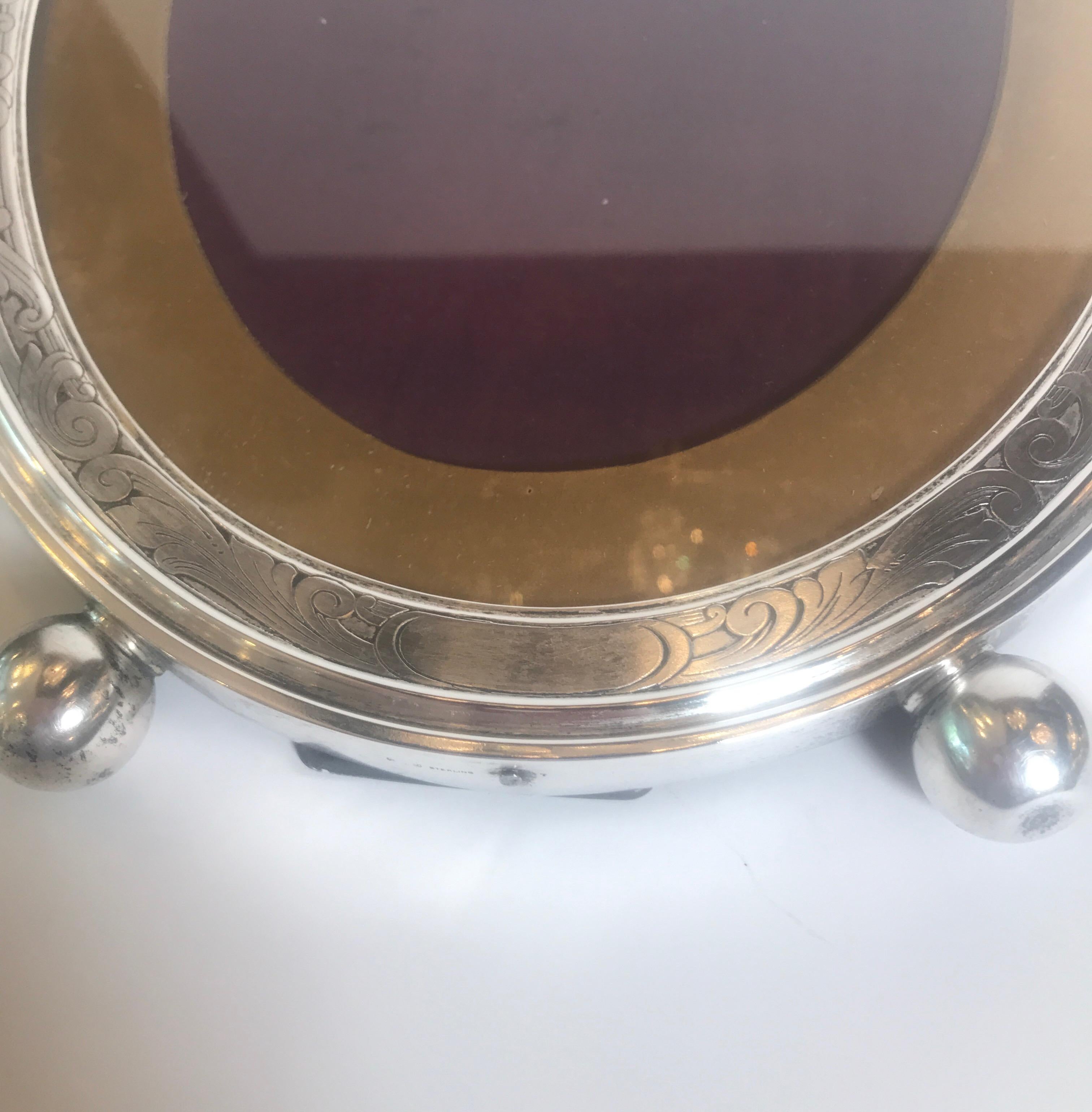 Gorham Sterling Silver Oval Picture Frame In Good Condition In Lambertville, NJ